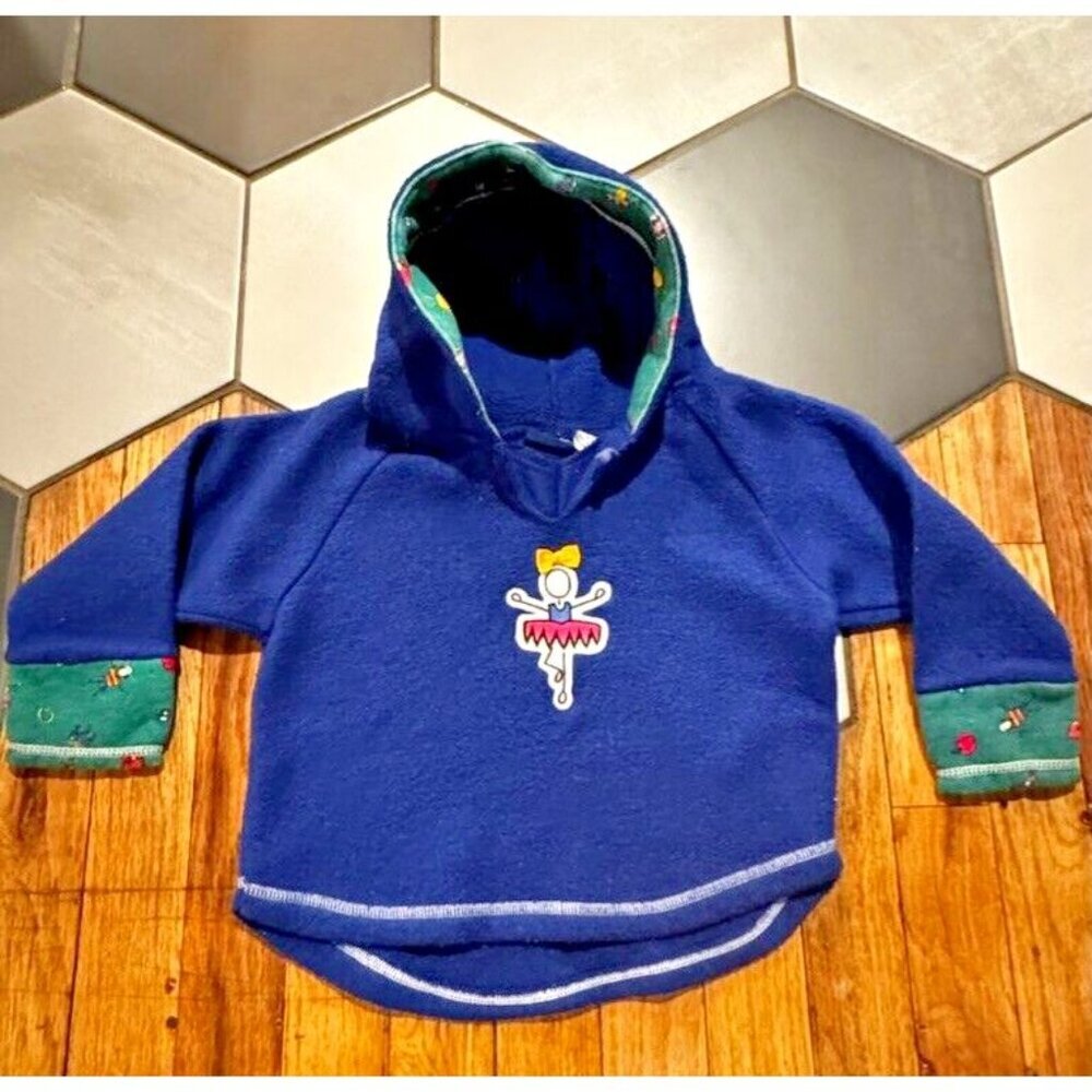 Vintage Honors Baby blue fleece dance embroidered sweatshirt hoodie 24m toddler